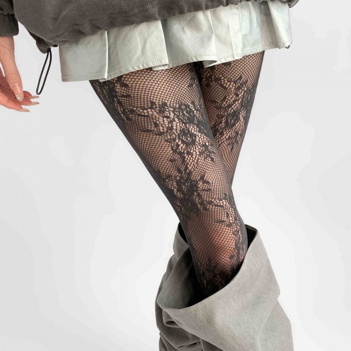 Кружевные ажурные колготки 