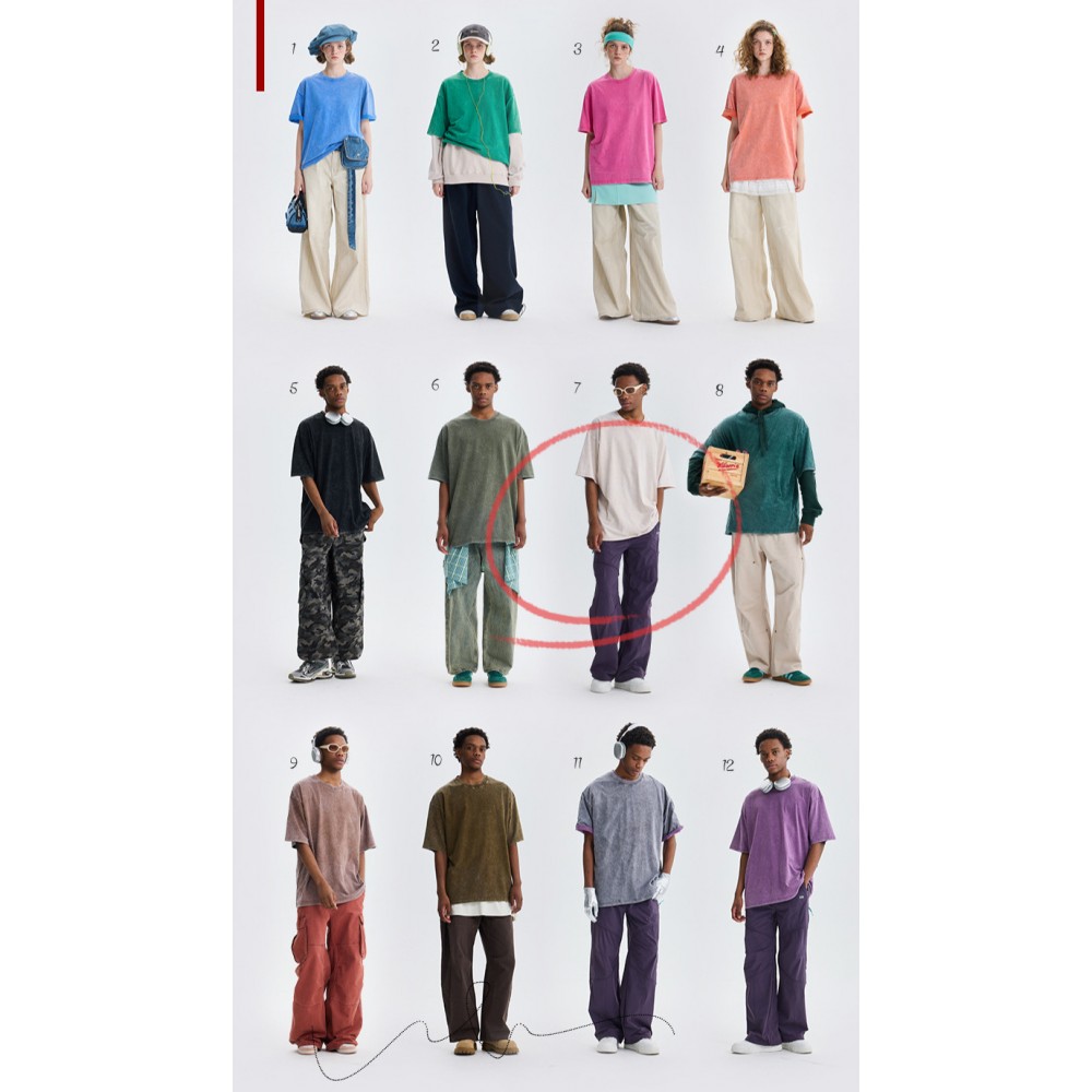 Футболка с короткими рукавами из чистого хлопка, с потертостями ( 12 вариантов )