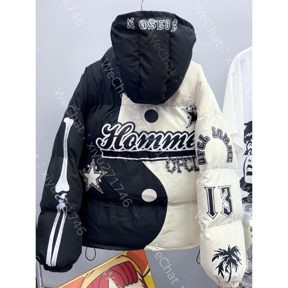 Куртка Street Fashion Brand   контрастних кольорів  з капюшоном білого/червоного/зеленого кольору