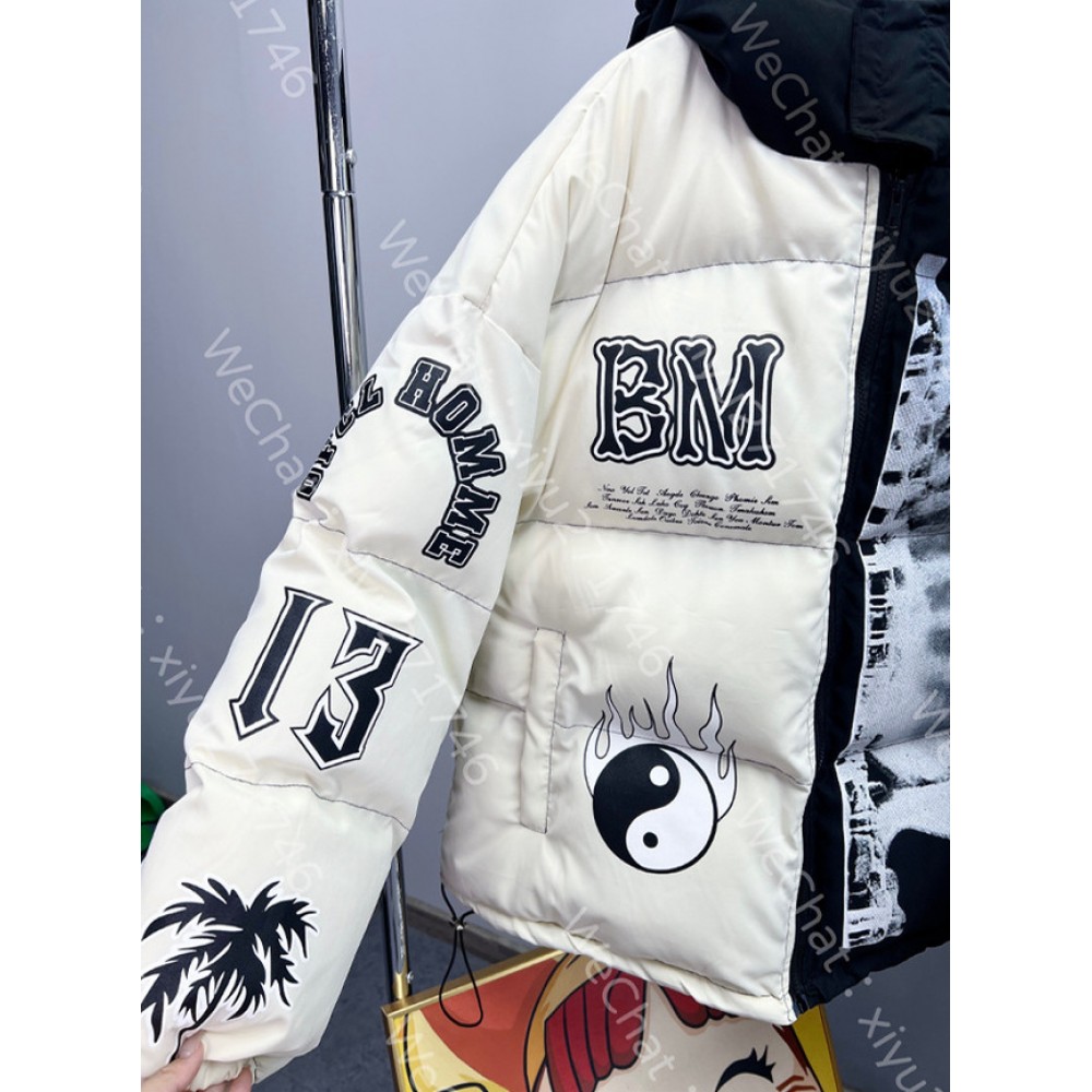 Куртка Street Fashion Brand   контрастних кольорів  з капюшоном білого/червоного/зеленого кольору