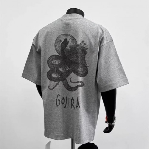 Вільна футболку Gojira з великим принтом  змії на спині сірого/білого/чорного кольору
