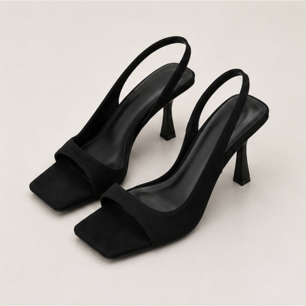 Женские черные босоножки Slingback с квадратным носком на каблуке 7 см | OP SHOP! Женские черные босоножки Slingback с квадратным носком на каблуке 7 см | OP SHOP!
