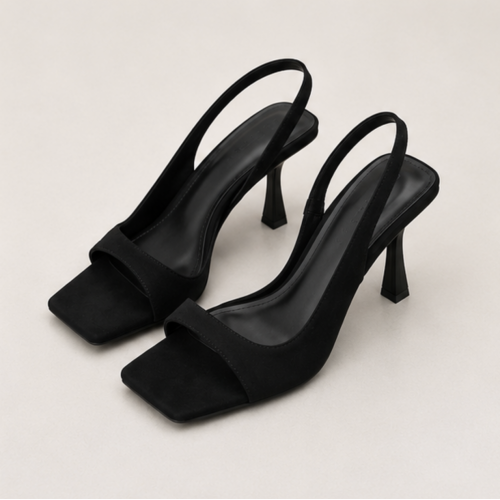 Женские черные босоножки Slingback с квадратным носком на каблуке 7 см | OP SHOP! Женские черные босоножки Slingback с квадратным носком на каблуке 7 см | OP SHOP!