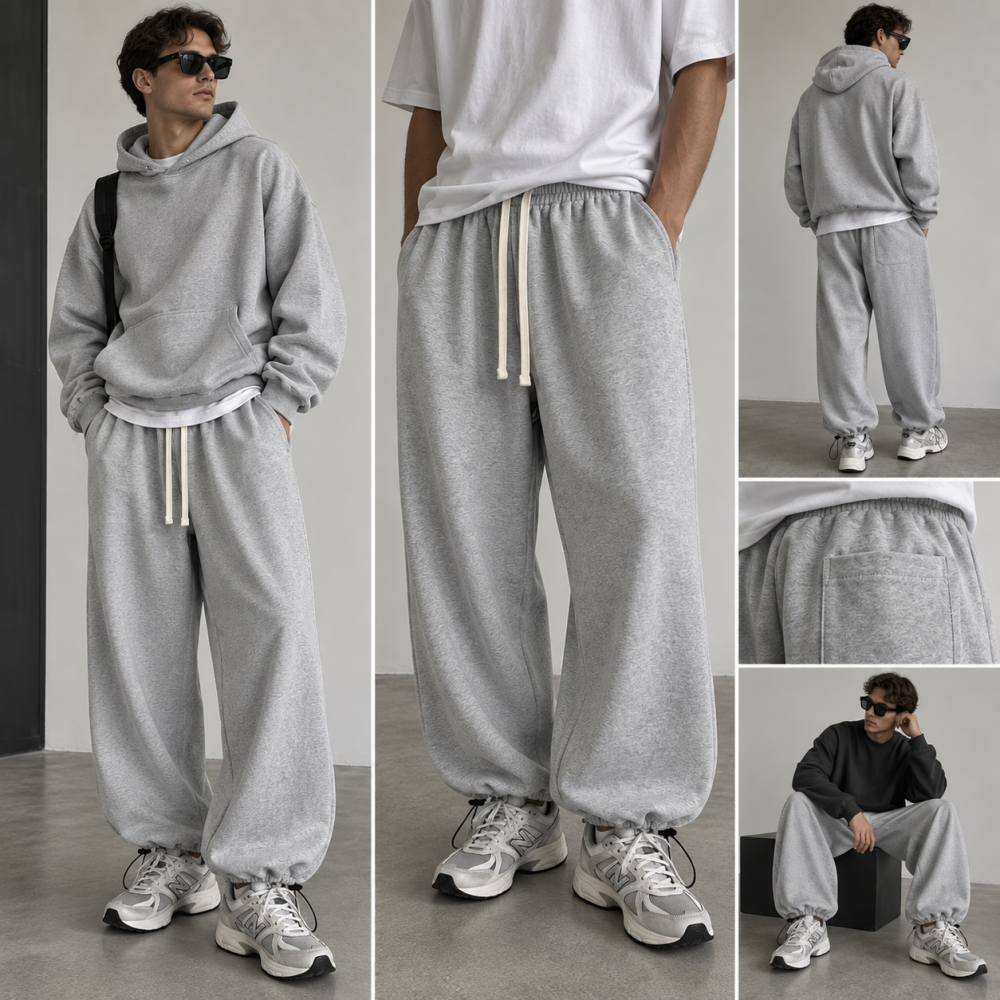 Чоловічі вільні штани сірий (2XL, 4XL)