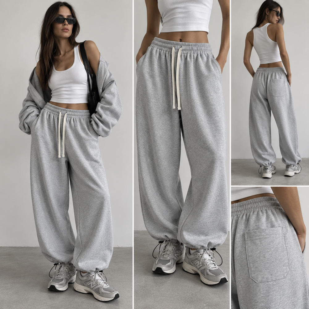 Чоловічі вільні штани сірий (2XL, 4XL)