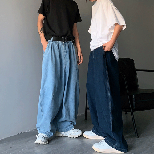 Штани в стилі baggy синій/блакитний колір